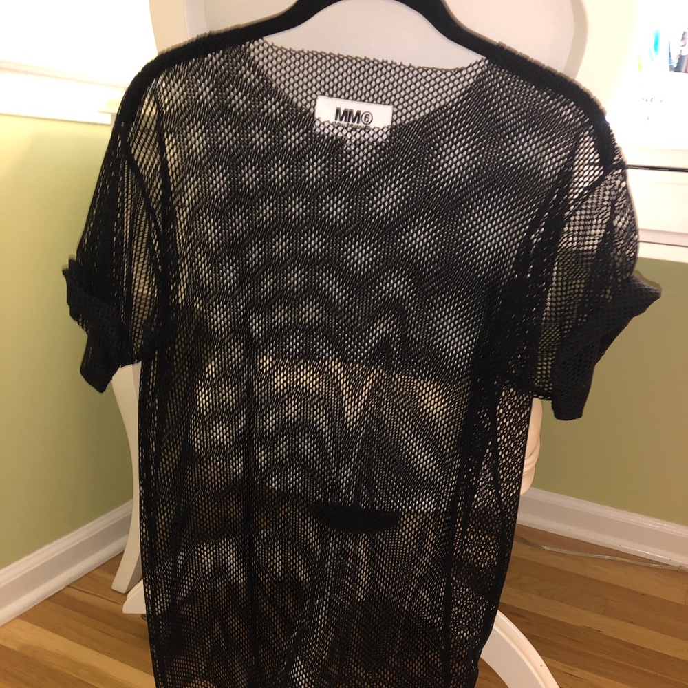 MM6 Margiela velvet fishnet top